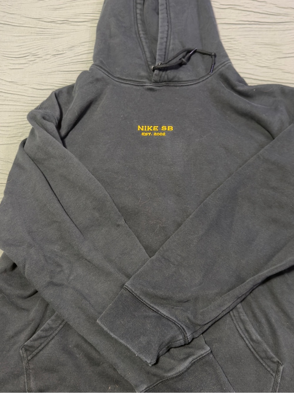 Nike Black Hoodie with Yellow Embroidered Logo